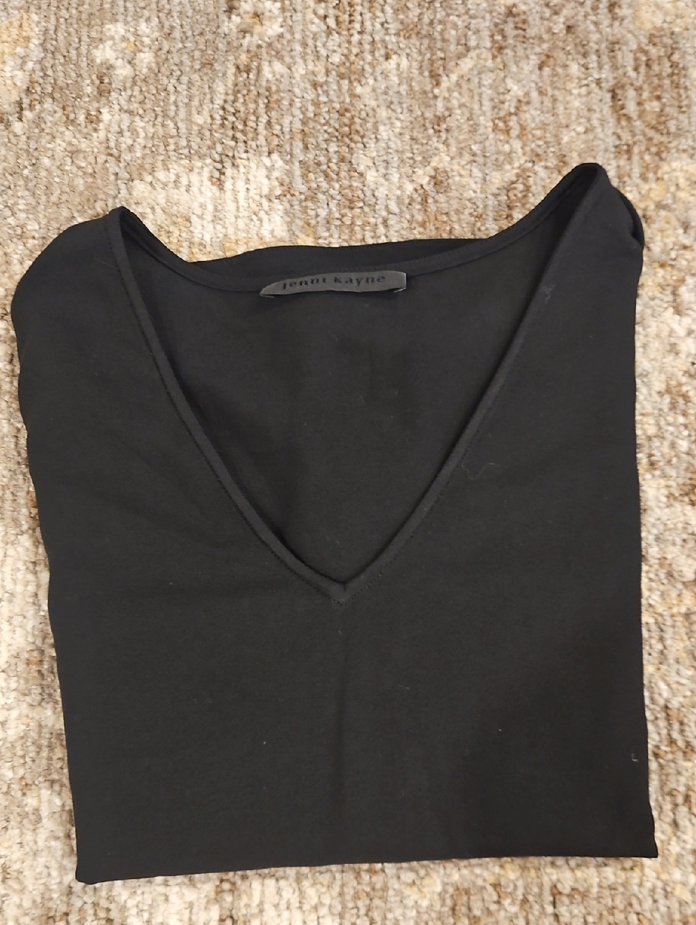 Jenni Kayne Black V-Neck Short Sleeve Top